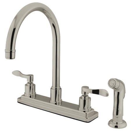 Kingston Brass KS8798DFL 8" Centerset Kitchen Faucet, Brushed Nickel KS8798DFL